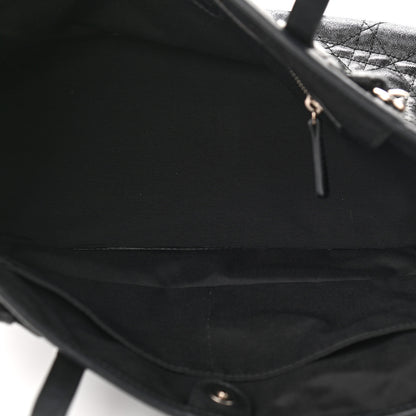 Christian Dior Coated Canvas Cannage Small Panarea Tote Black 4 of 10