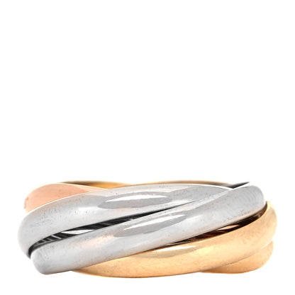 Cartier 18K Pink Yellow White Gold Five Band Les Must De Cartier Trinity Ring 52 6 6 of 10