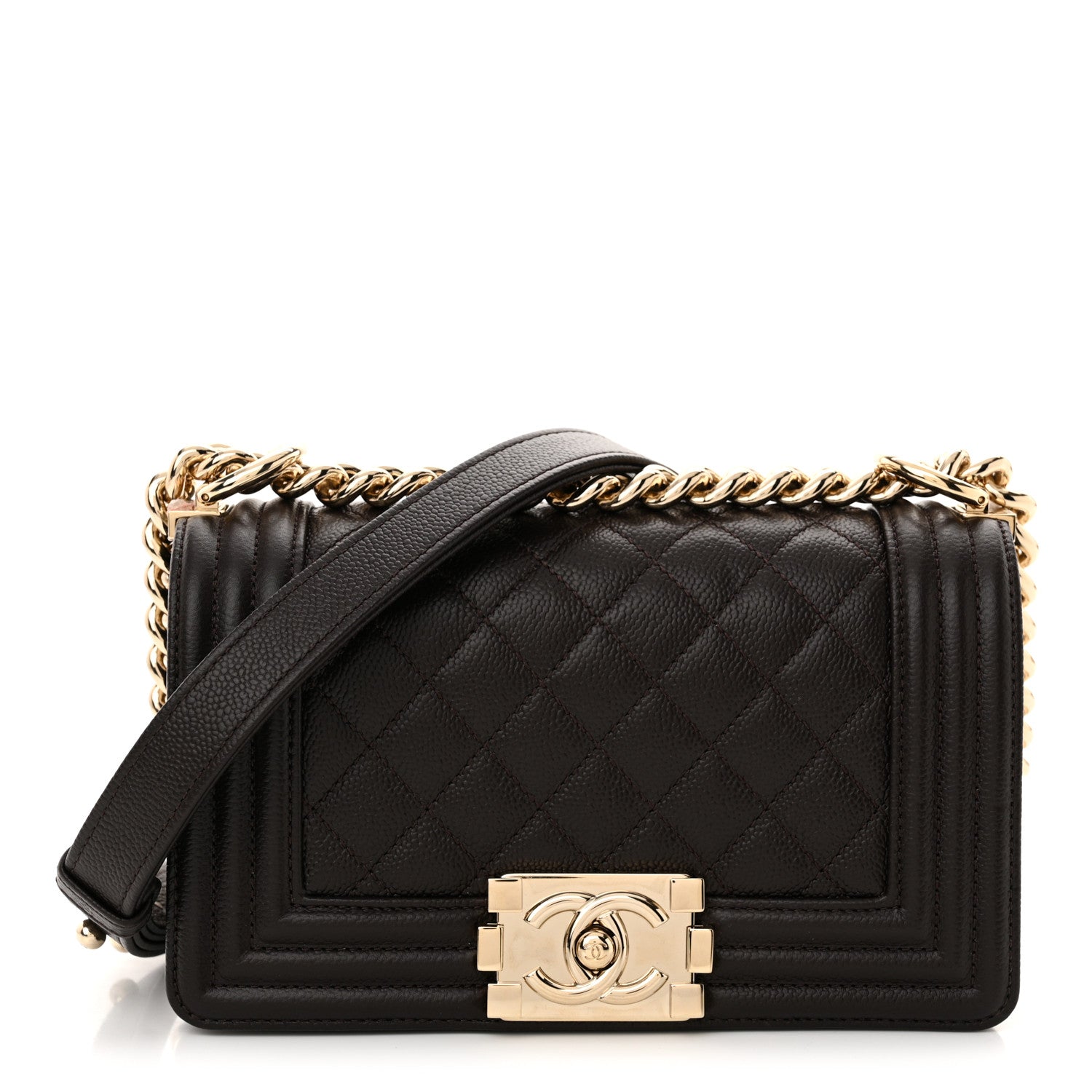 Chanel Caviar Quilted Small Boy Flap Dark Brown 1 of 10