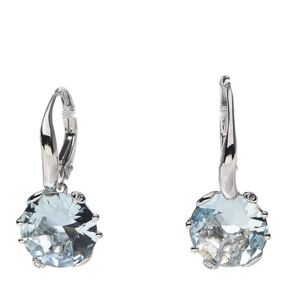 Christian Dior 18K White Gold Diamond Aquamarine Oui Drop Earrings 1 of 8