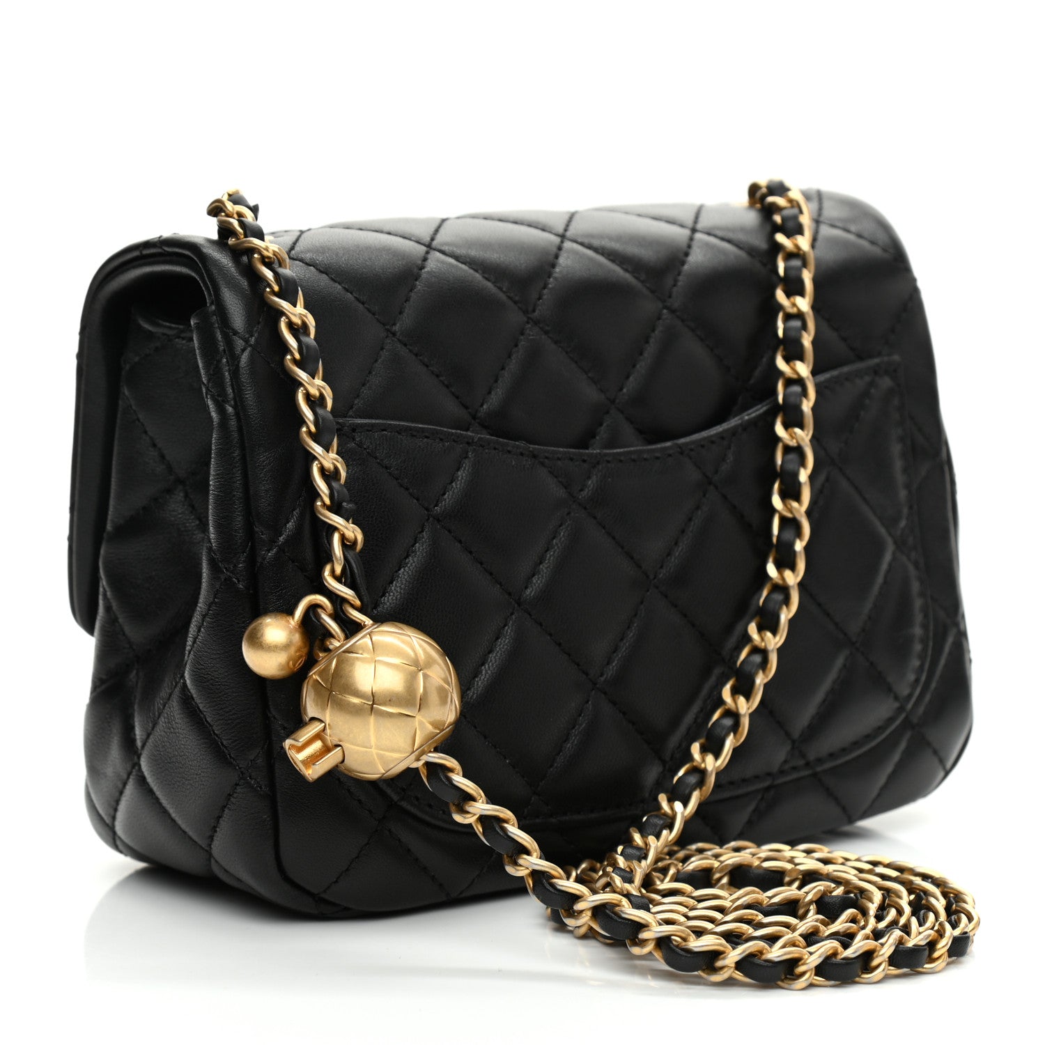 Chanel Lambskin Quilted Mini Pearl Crush Flap Black 3 of 9