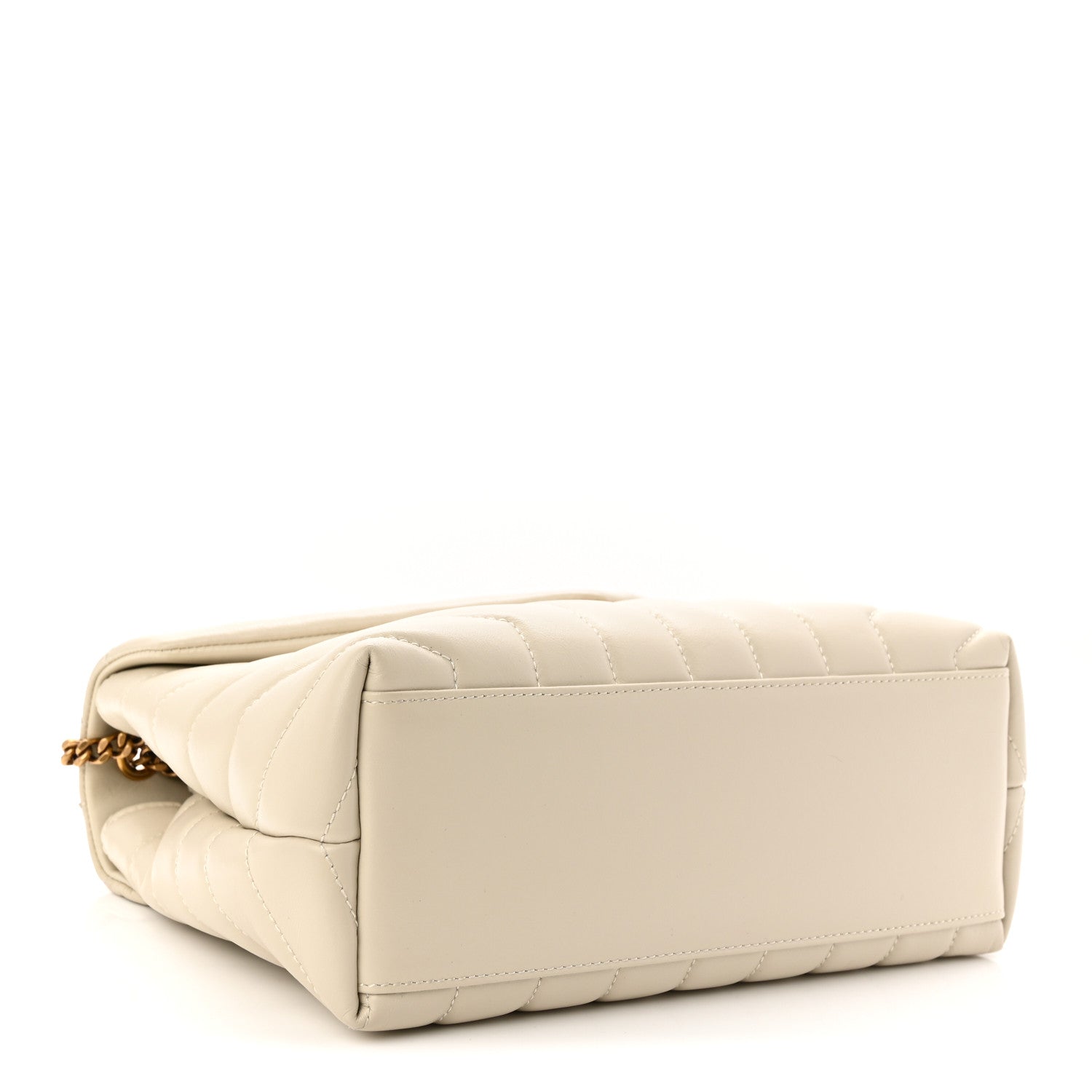 Saint Laurent Calfskin Y Quilted Monogram Small Loulou Chain Satchel Crema Soft 4 of 10