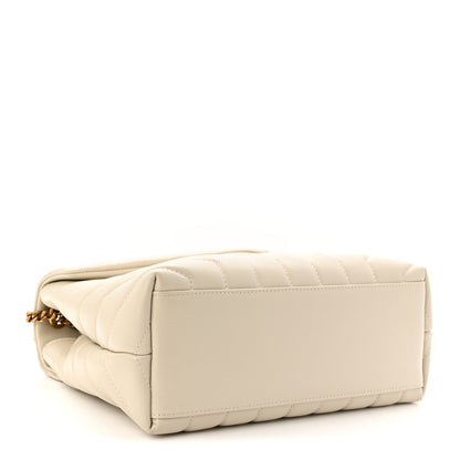 Saint Laurent Calfskin Y Quilted Monogram Small Loulou Chain Satchel Crema Soft 4 of 10