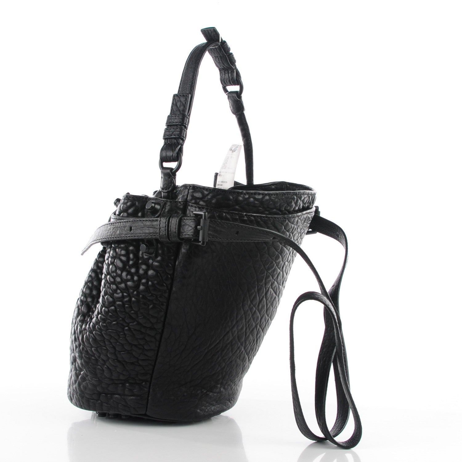 Alexander Wang Pebbled Lambskin Diego Bucket Bag Black w Black Hardware 3 of 8