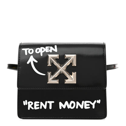 Off-White Calfskin Jitney 0.7 Rent Money Crossbody Bag Black 1 of 8