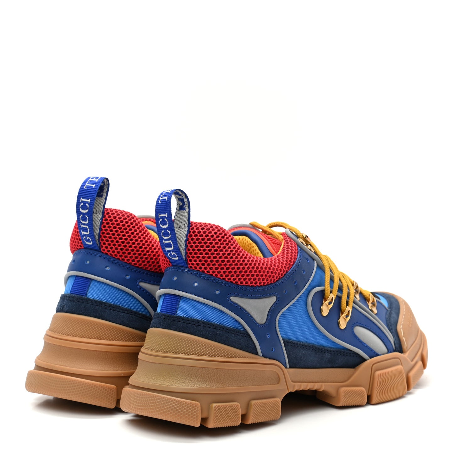 X SEGA Nylon Suede Calfskin Mens Flashtrek Sneakers 9.5 Bright Splash Poppy Marine Blue