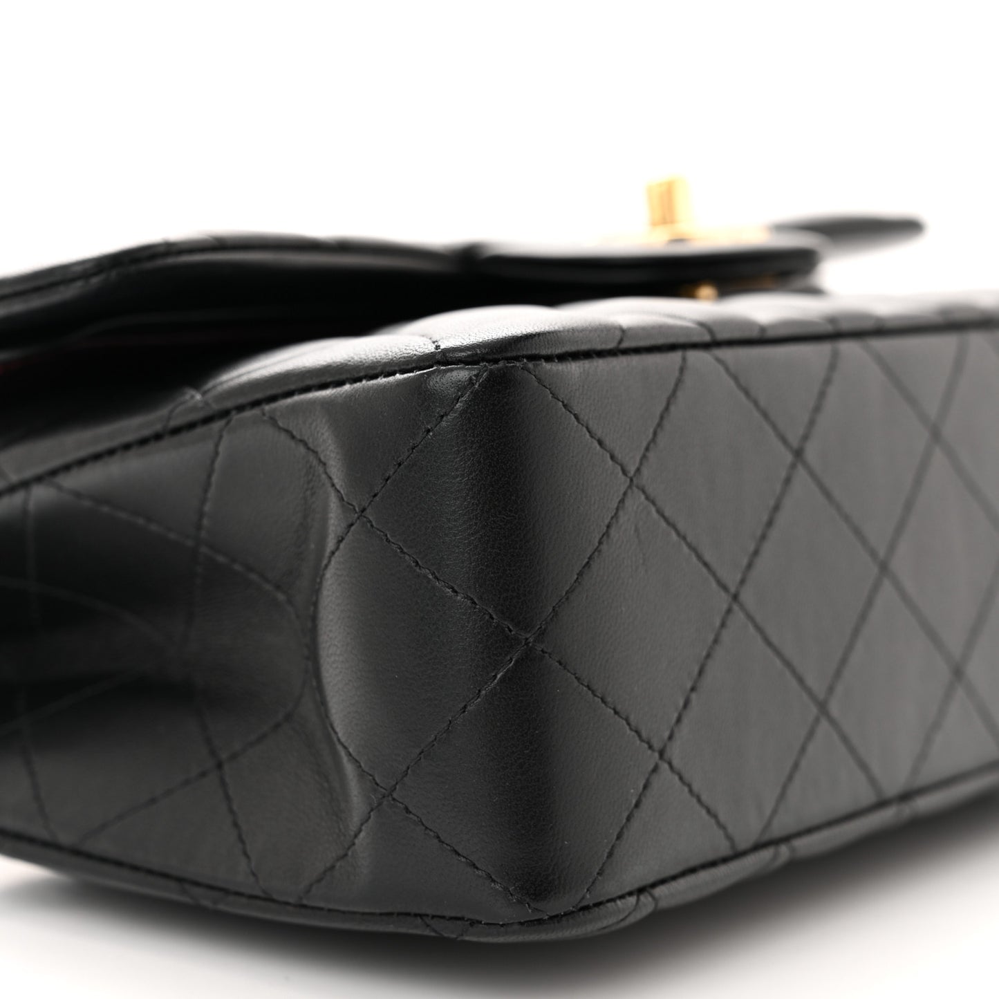 Lambskin Quilted Small Double Flap Black