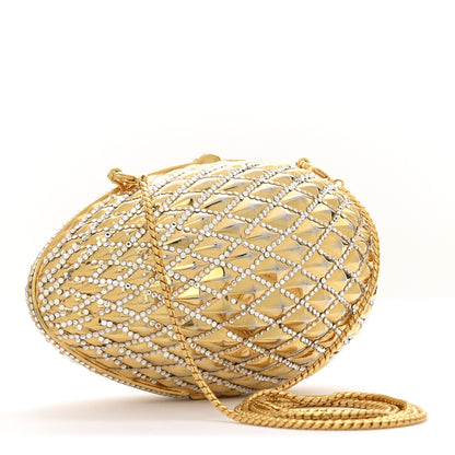 Judith Leiber Crystal Egg Minaudiere Clutch Gold 3 of 15