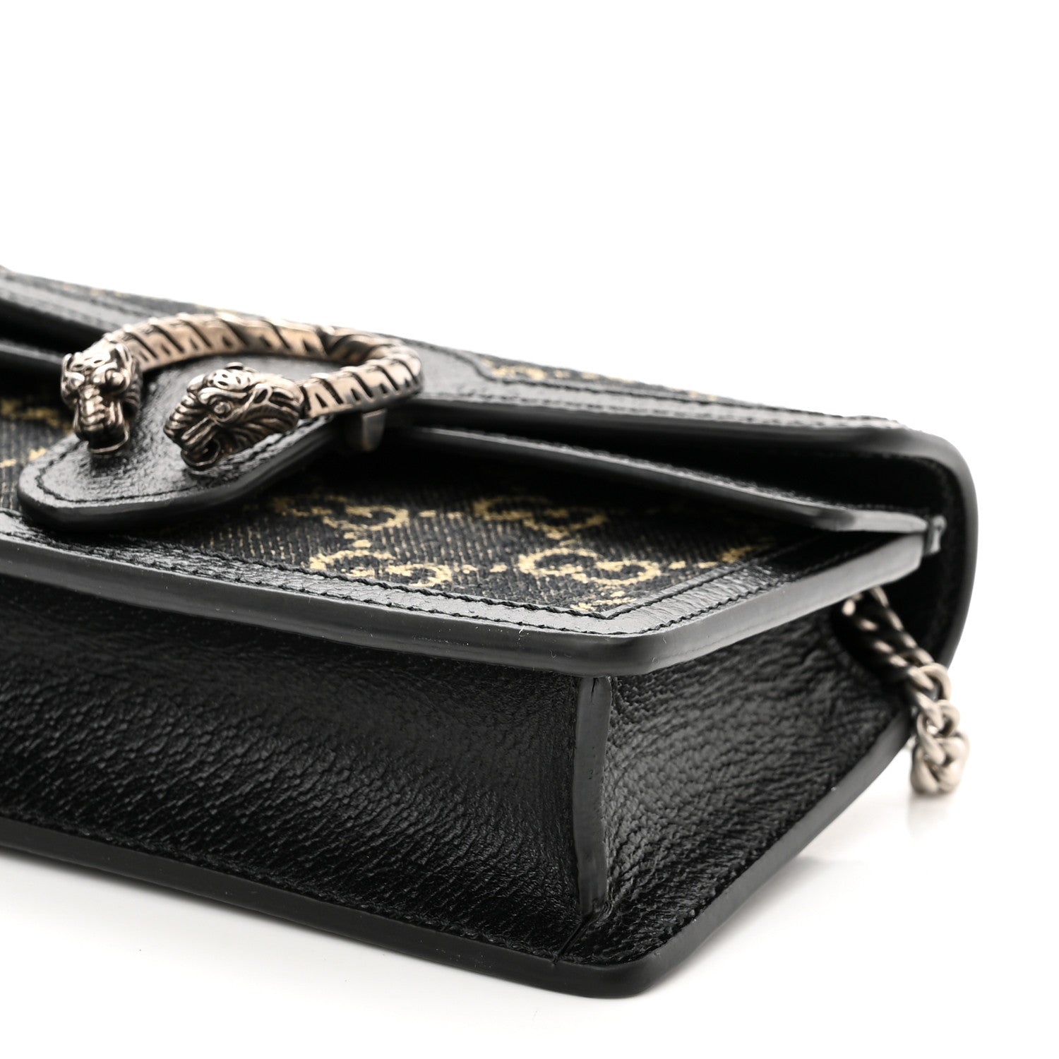 Gucci Jacquard Black Denim GG Monogram Super Mini Dionysus Shoulder Bag Black Ivory 8 of 9