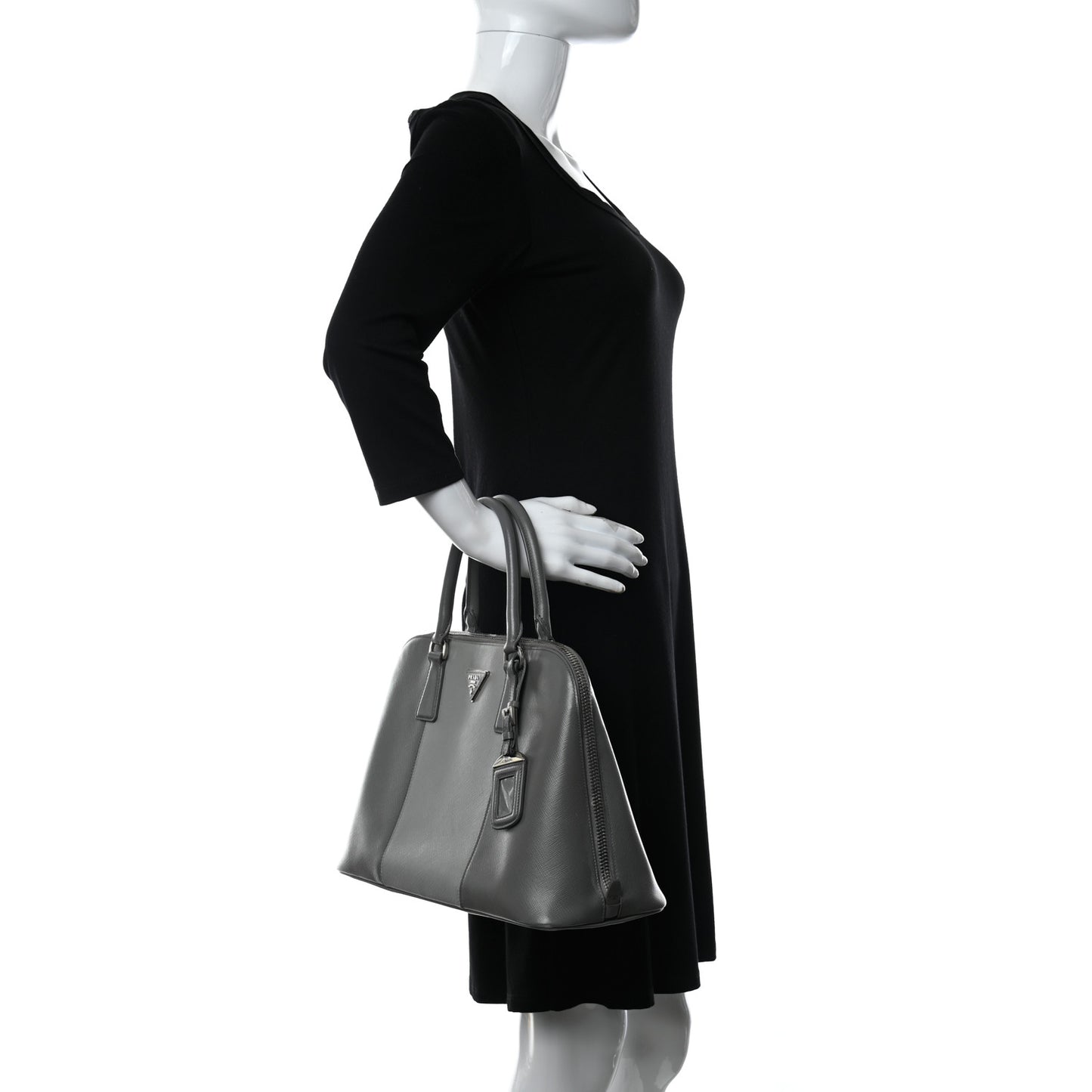 Saffiano Lux Bi-Color Promenade Tote Marmo Argilla