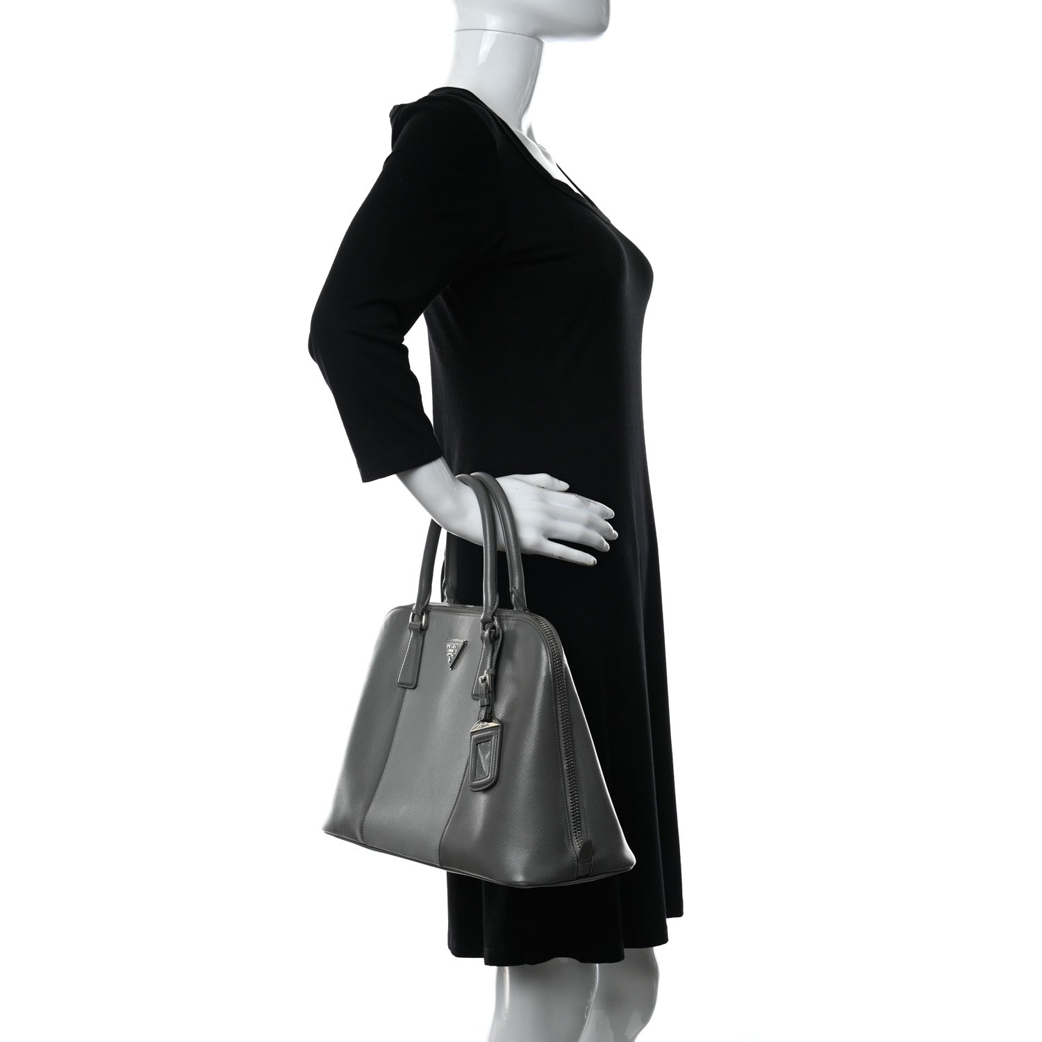 Prada Saffiano Lux Bi-Color Promenade Tote Marmo Argilla 2 of 12