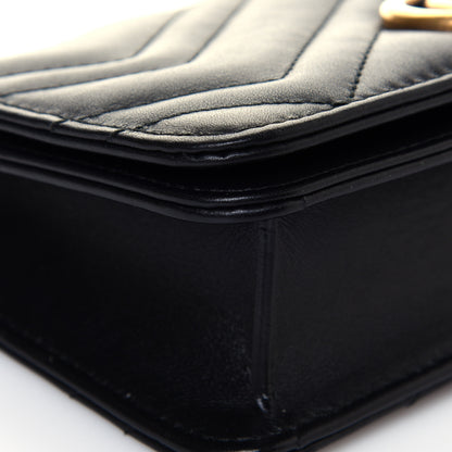 Gucci Calfskin Matelasse GG Marmont Mini Bag Black 7 of 12