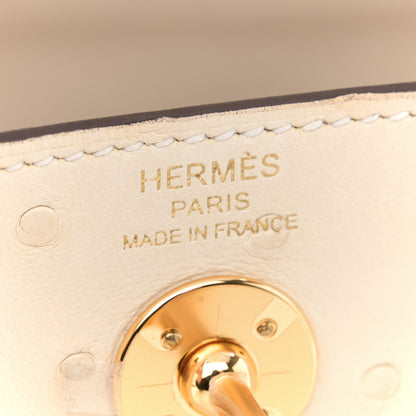 Hermes Ostrich Mini Lindy 20 Nata 6 of 14