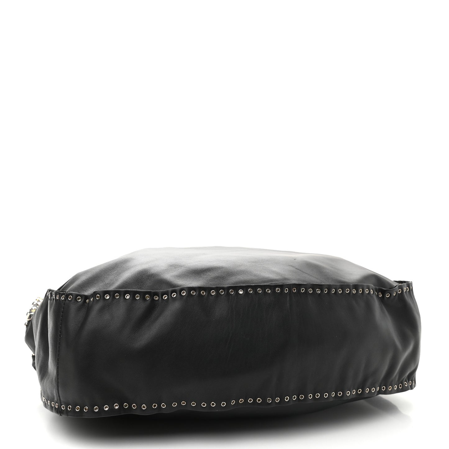 Smooth Calfskin Star Studded Hobo Bag Black