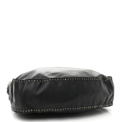 Jimmy Choo Smooth Calfskin Star Studded Hobo Bag Black 4 of 10