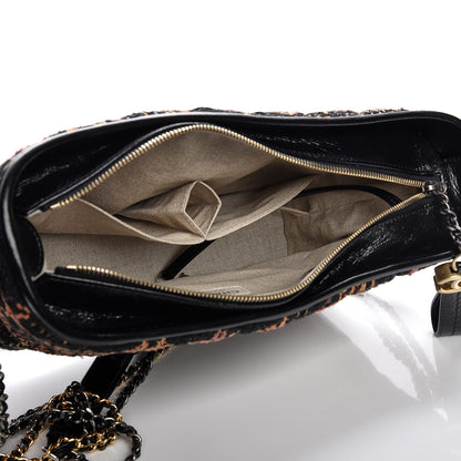 Chanel Tweed Calfskin Medium Gabrielle Hobo Black Brown 5 of 9