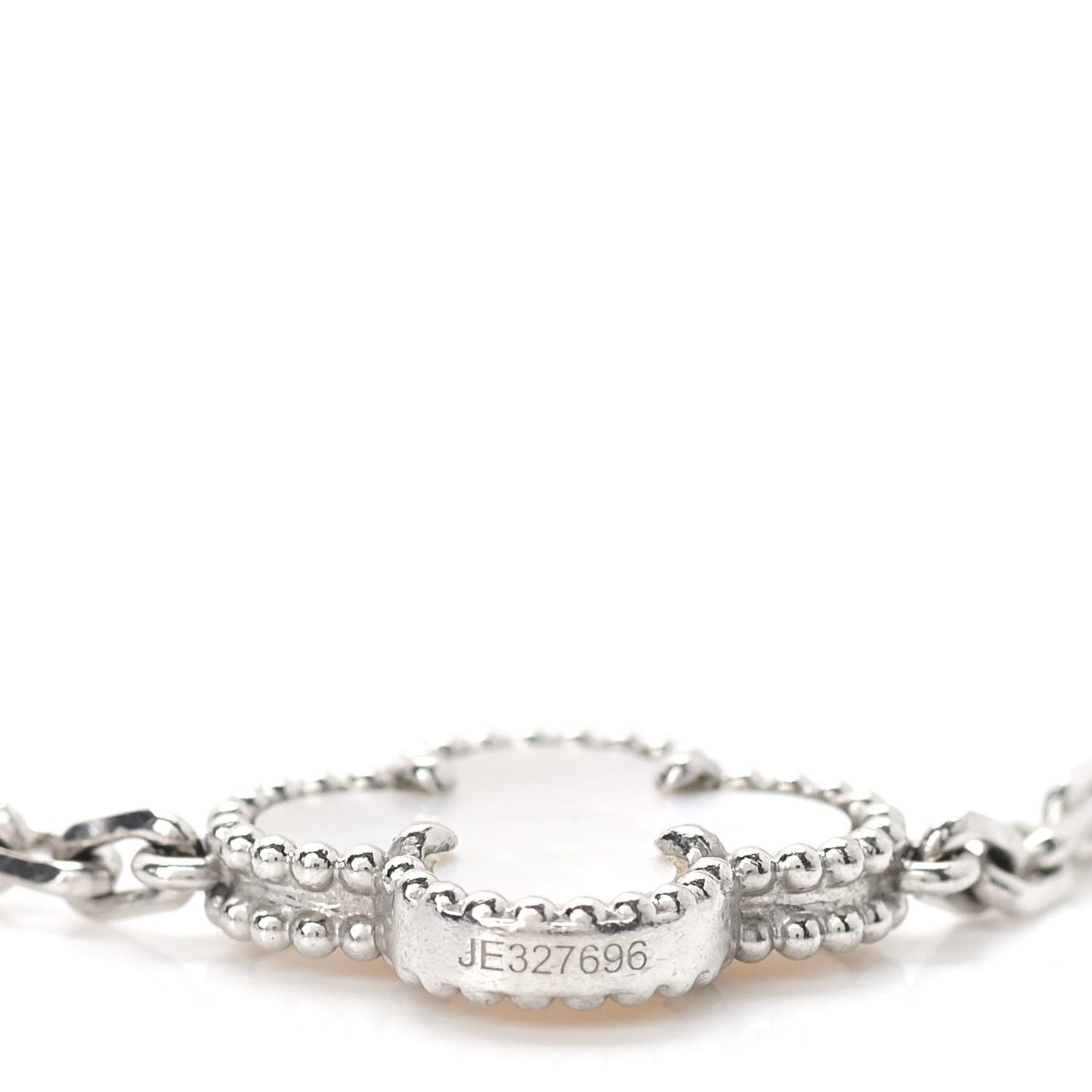 18K White Gold Mother of Pearl 5 Motifs Vintage Alhambra Bracelet