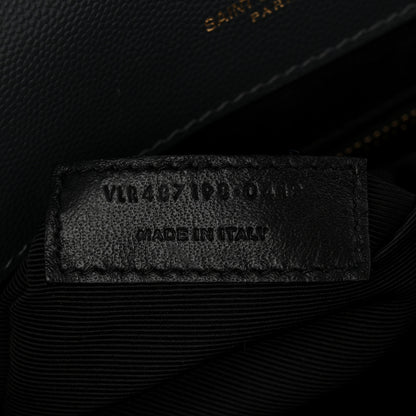 Saint Laurent Grain De Poudre Textured Mixed Matelasse Large Triquilt Monogram Satchel Storm 12 of 19