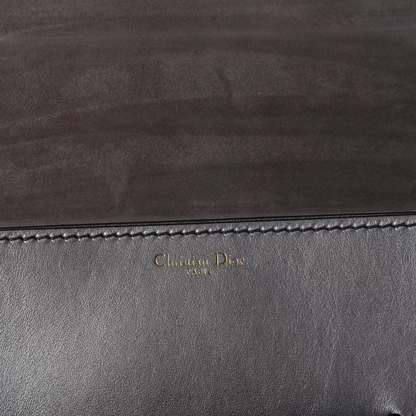 Metallic Smooth Calfskin Dio(r)evolution Flap Bag Silver