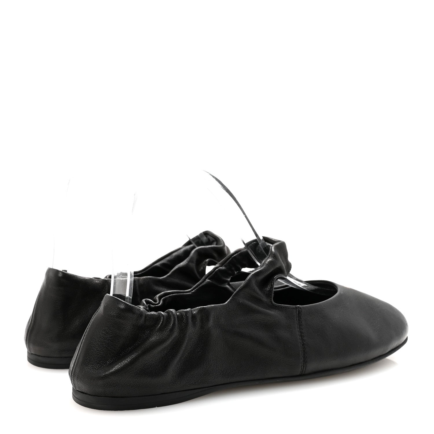 Miu Miu Nappa Ruched Ballerina Flats 37.5 Black 5 of 9