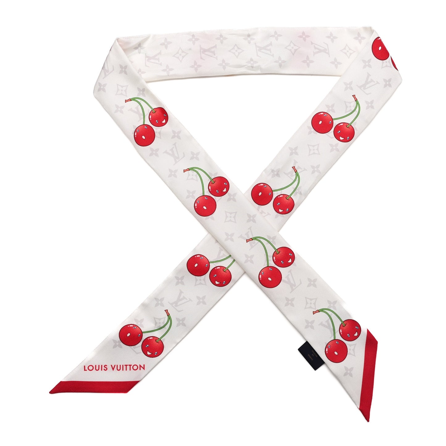 LV X TM Silk Monogram Cerises Bandeau White