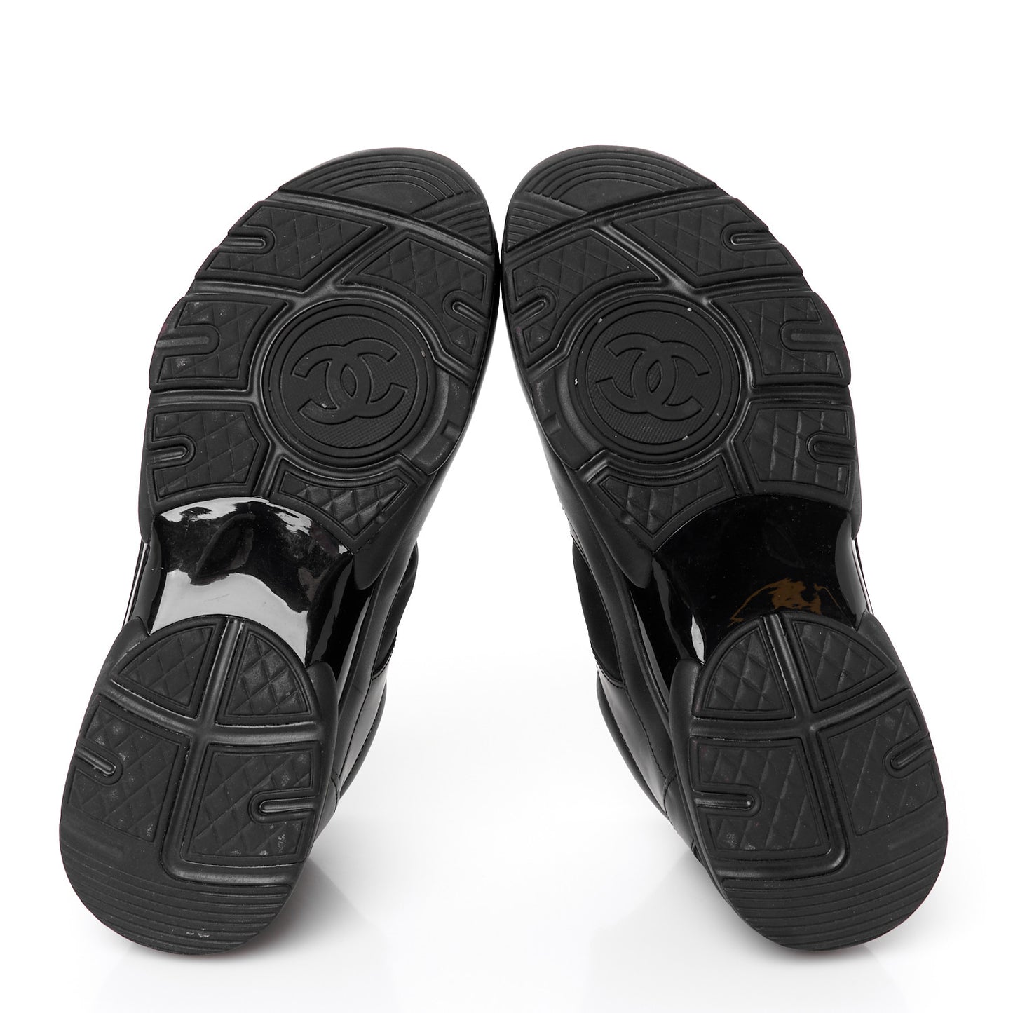 Lambskin Fabric CC Uniform Sneakers 42 Black