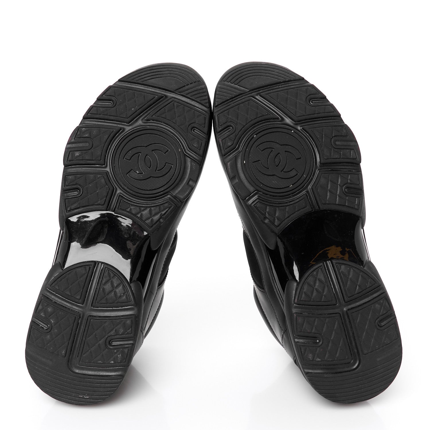 Chanel Lambskin Fabric CC Uniform Sneakers 42 Black 6 of 9