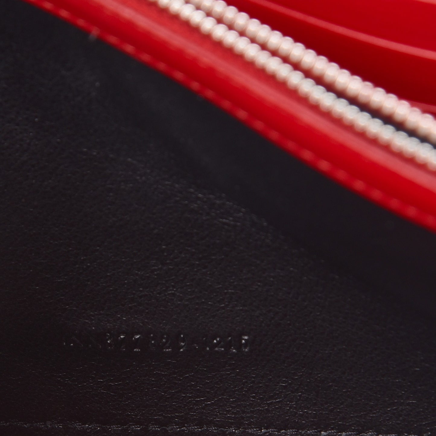 Calfskin Crocodile Embossed Monogram Chain Wallet New Red