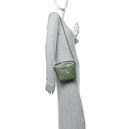Chanel Caviar Quilted Chain Hobo Khaki 2 of 11