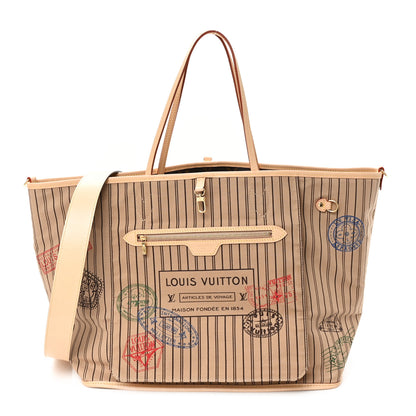 Louis Vuitton Monogram Stamped Inside Out Neverfull Bandouliere GM Beige 2 of 15