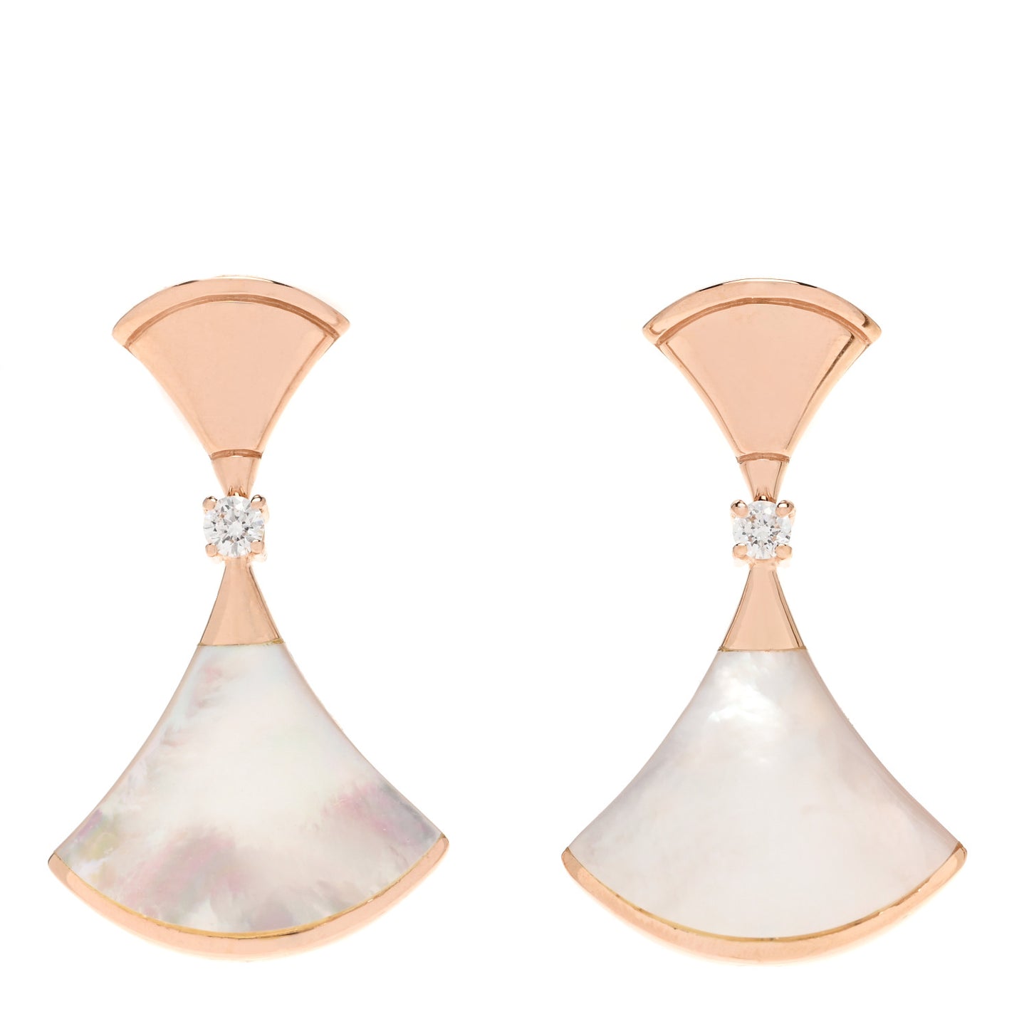 18K Rose Gold Diamond Mother of Pearl Divas' Dream Earrings