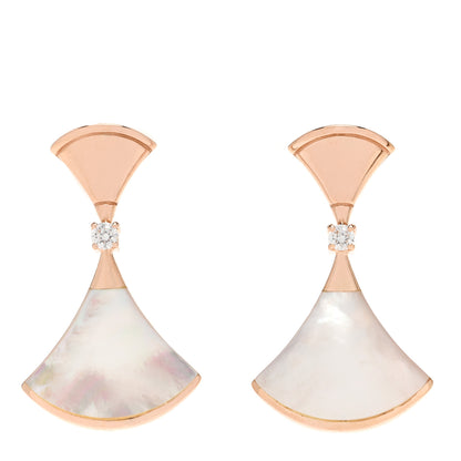 Bulgari 18K Rose Gold Diamond Mother of Pearl Divas' Dream Earrings 1 of 5