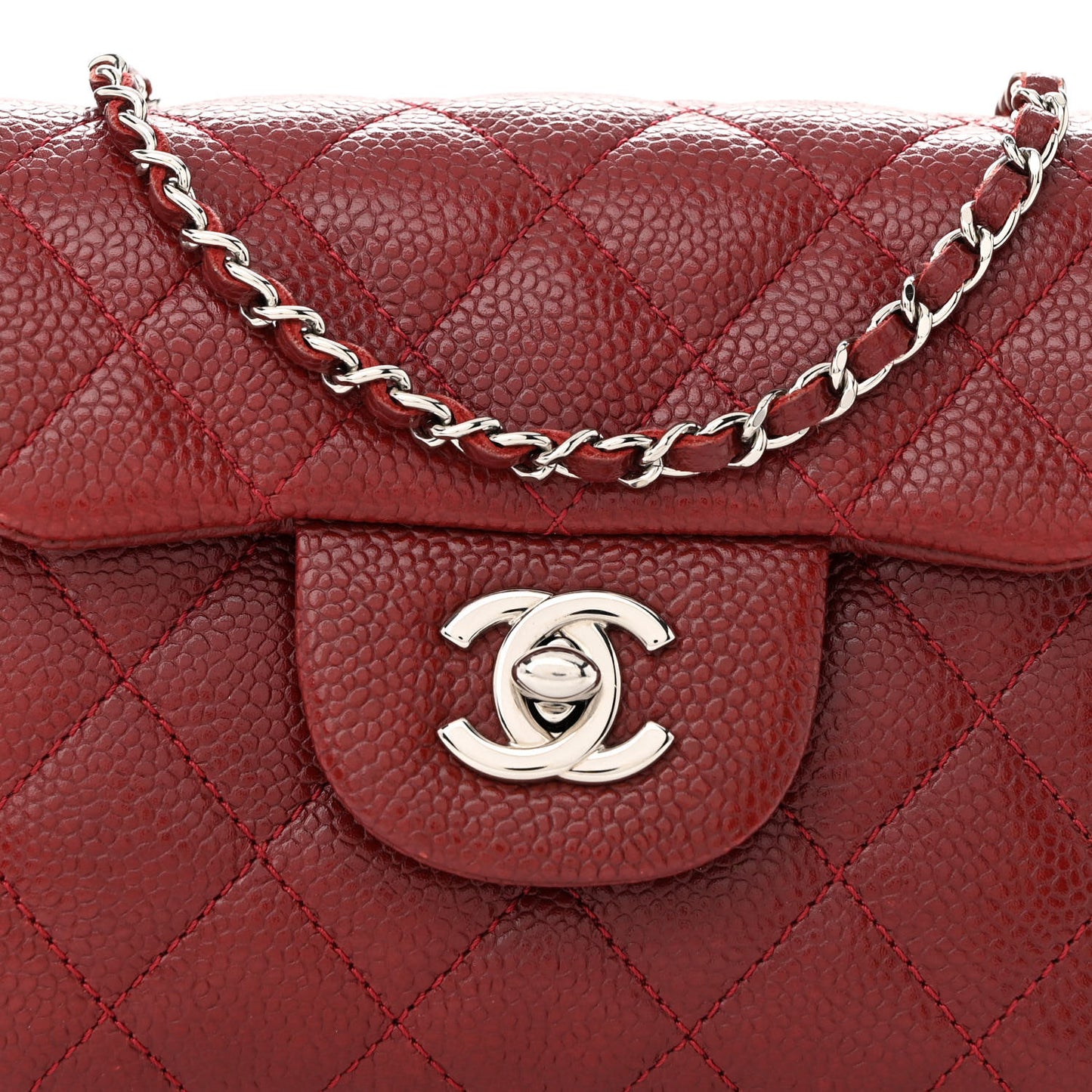 Caviar Quilted Small Pocket Camera Case Red