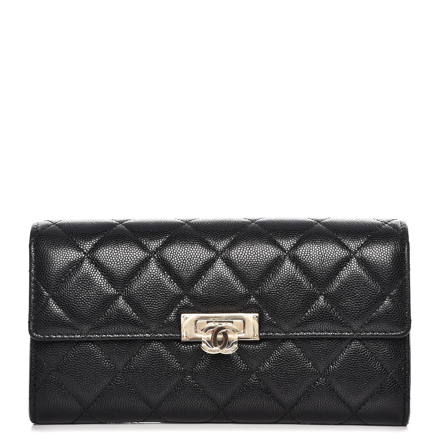 Chanel Caviar Quilted Large Golden Class Gusset Flap Wallet Black 1 of 9