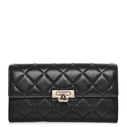 Chanel Caviar Quilted Large Golden Class Gusset Flap Wallet Black 1 of 9