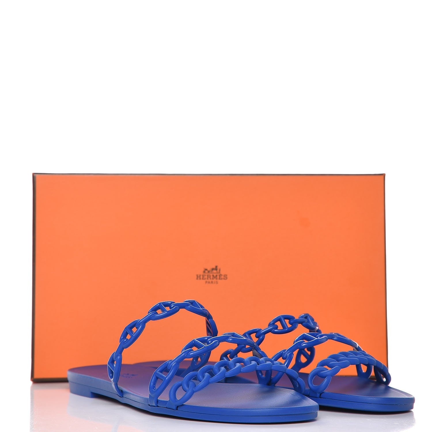 Hermes Rubber Chaine d'Ancre Rivage Sandals 39 Bleu Smalt 8 of 8