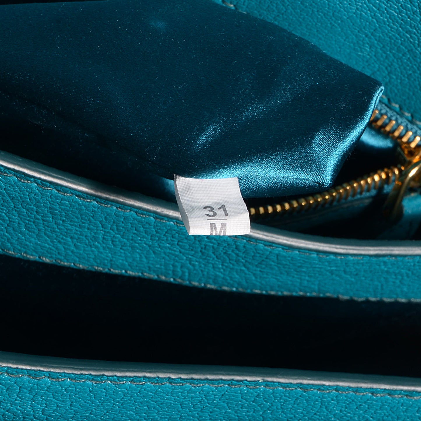 Grained Goatskin Madras Mini Crossbody Bag Turchese