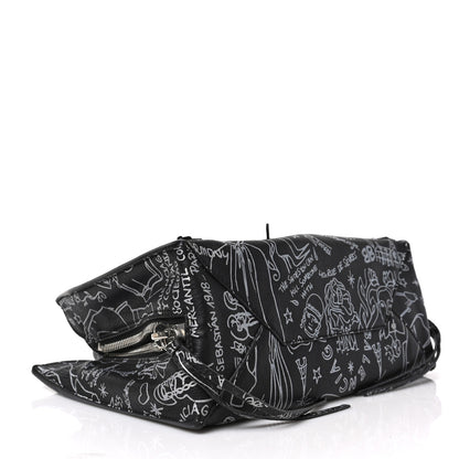 Balenciaga Agneau Graffiti Papier A6 Zip Around Tote Black 4 of 8
