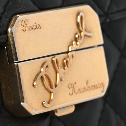 Chanel Metallic Aged Calfskin Quilted Paris Hamburg Clutch Black 8 of 9