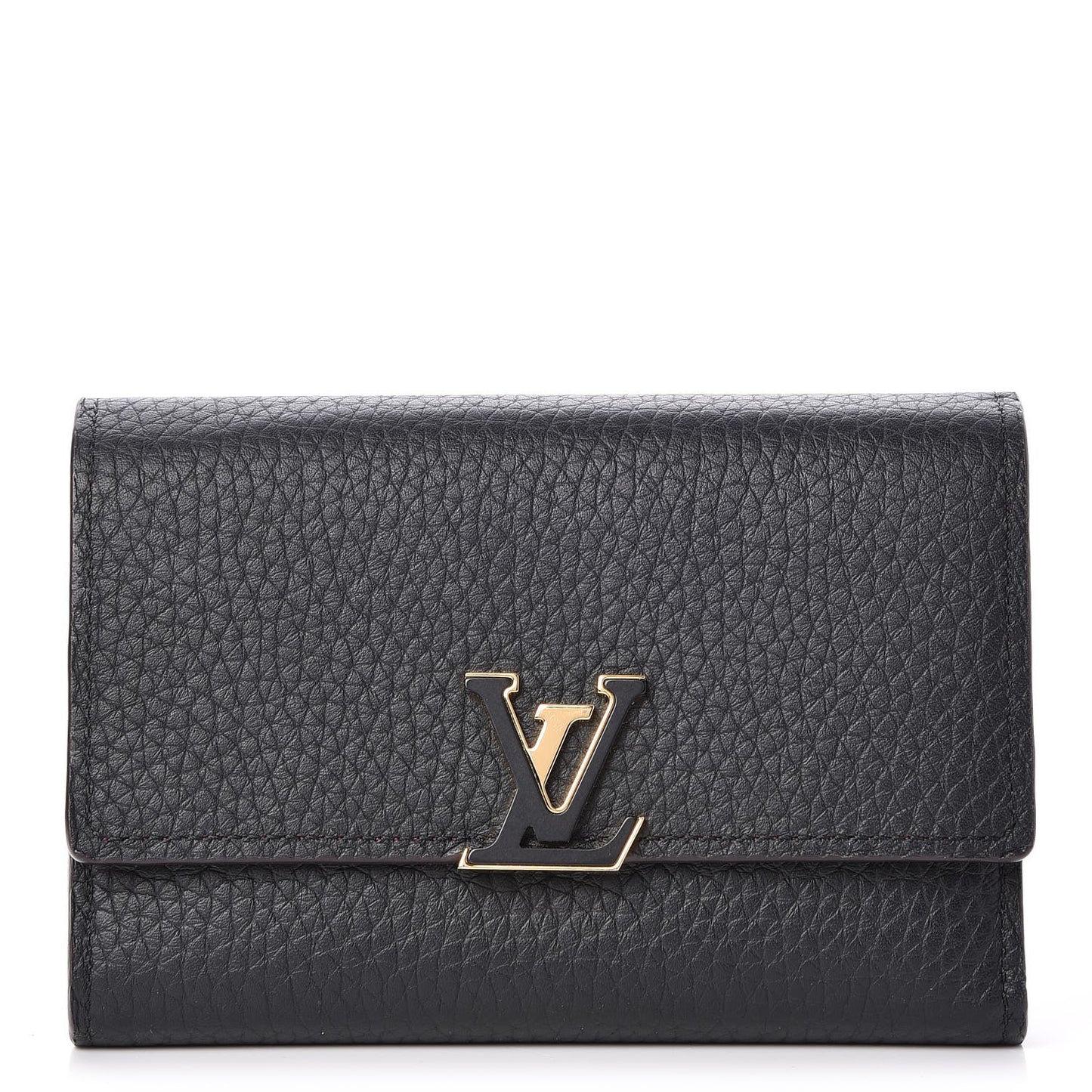 Taurillon Capucines Compact Wallet Black
