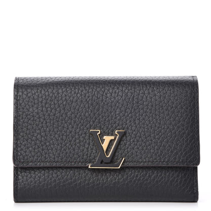 Louis Vuitton Taurillon Capucines Compact Wallet Black 1 of 8