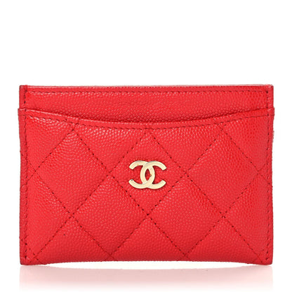Chanel Caviar Quilted Card Holder Red 1 of 13