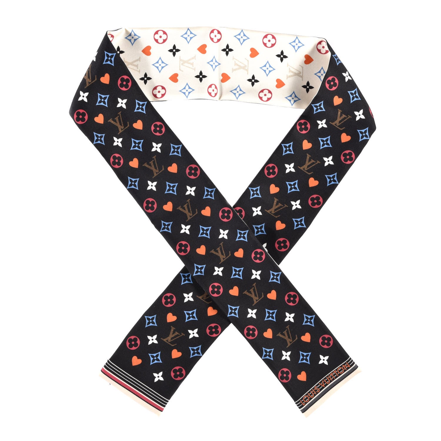 Louis Vuitton Silk Game On Bandeau Black White 2 of 6
