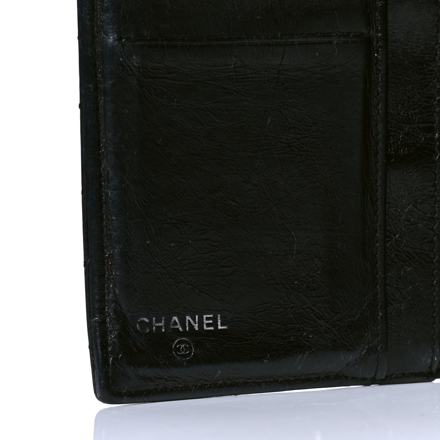 Chanel Glazed Calfskin Quilted Reissue Long Flap Wallet Black 5 of 5