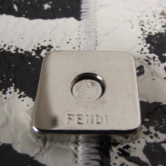 Snakeskin Mama Baguette Black White