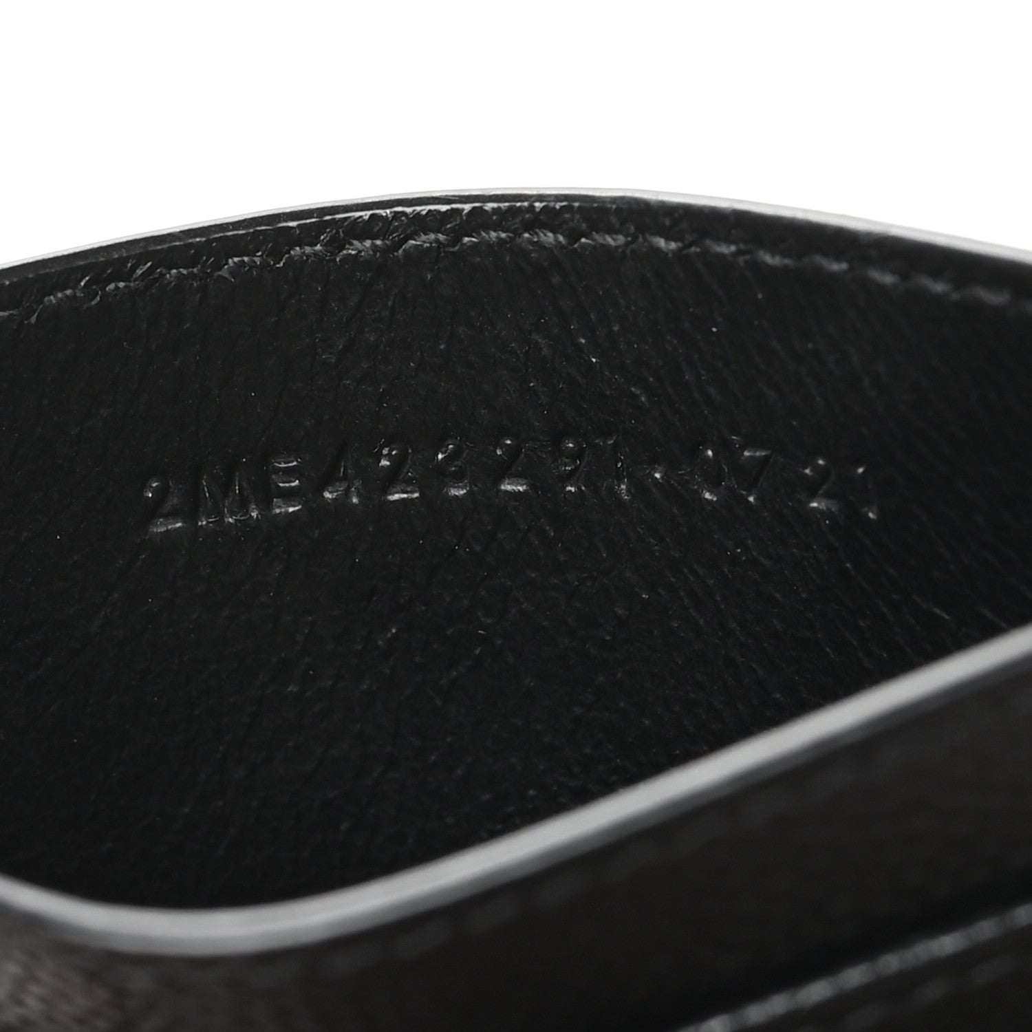 Saint Laurent Grain De Poudre Matelasse Chevron Monogram Credit Card Case Black 7 of 7