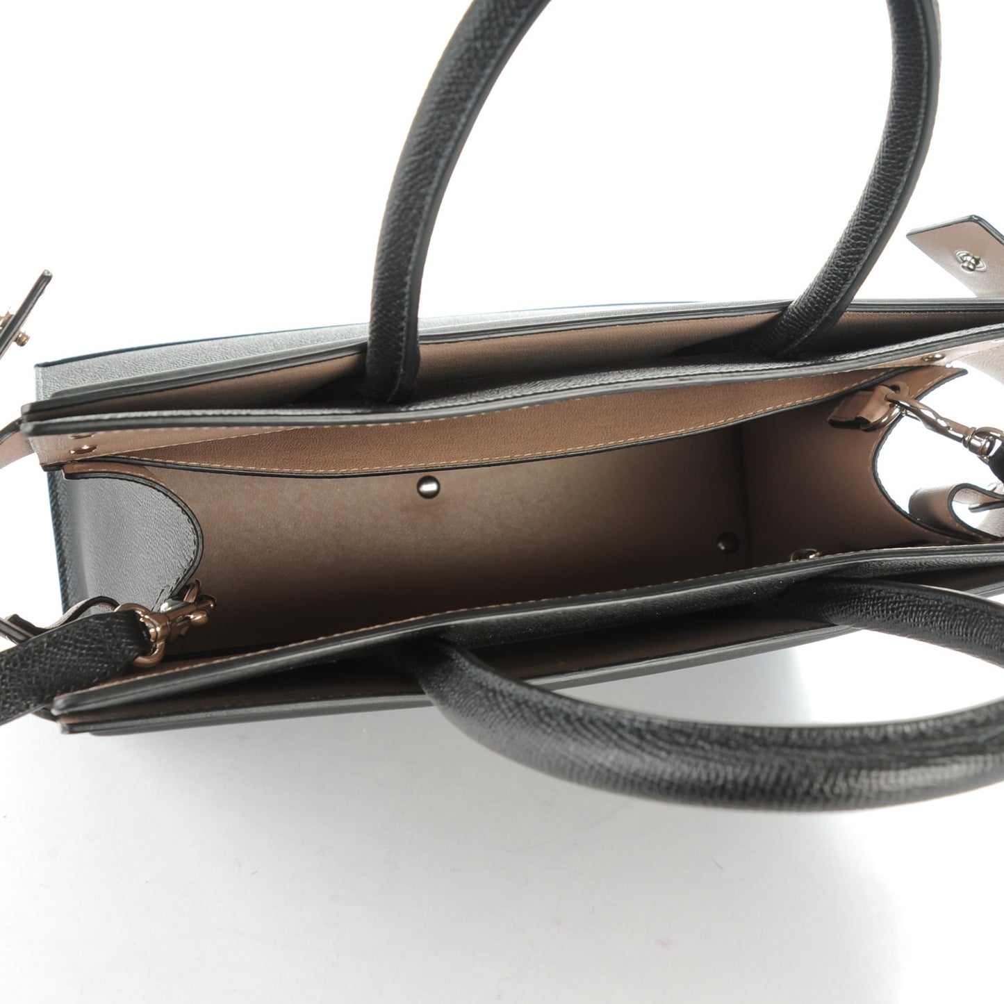 Grained Calfskin Small Horizon Satchel Black