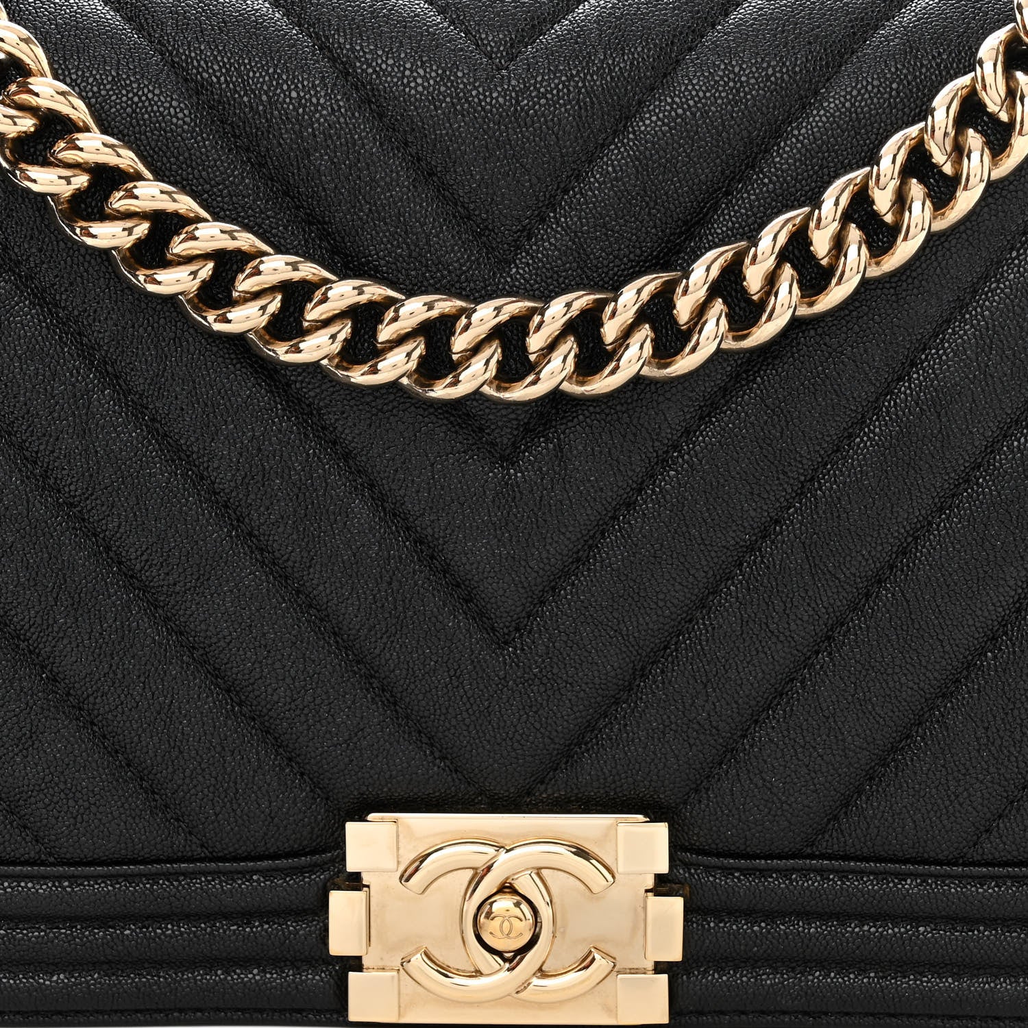 Chanel Caviar Chevron Quilted New Medium Boy Flap Black 8 of 13