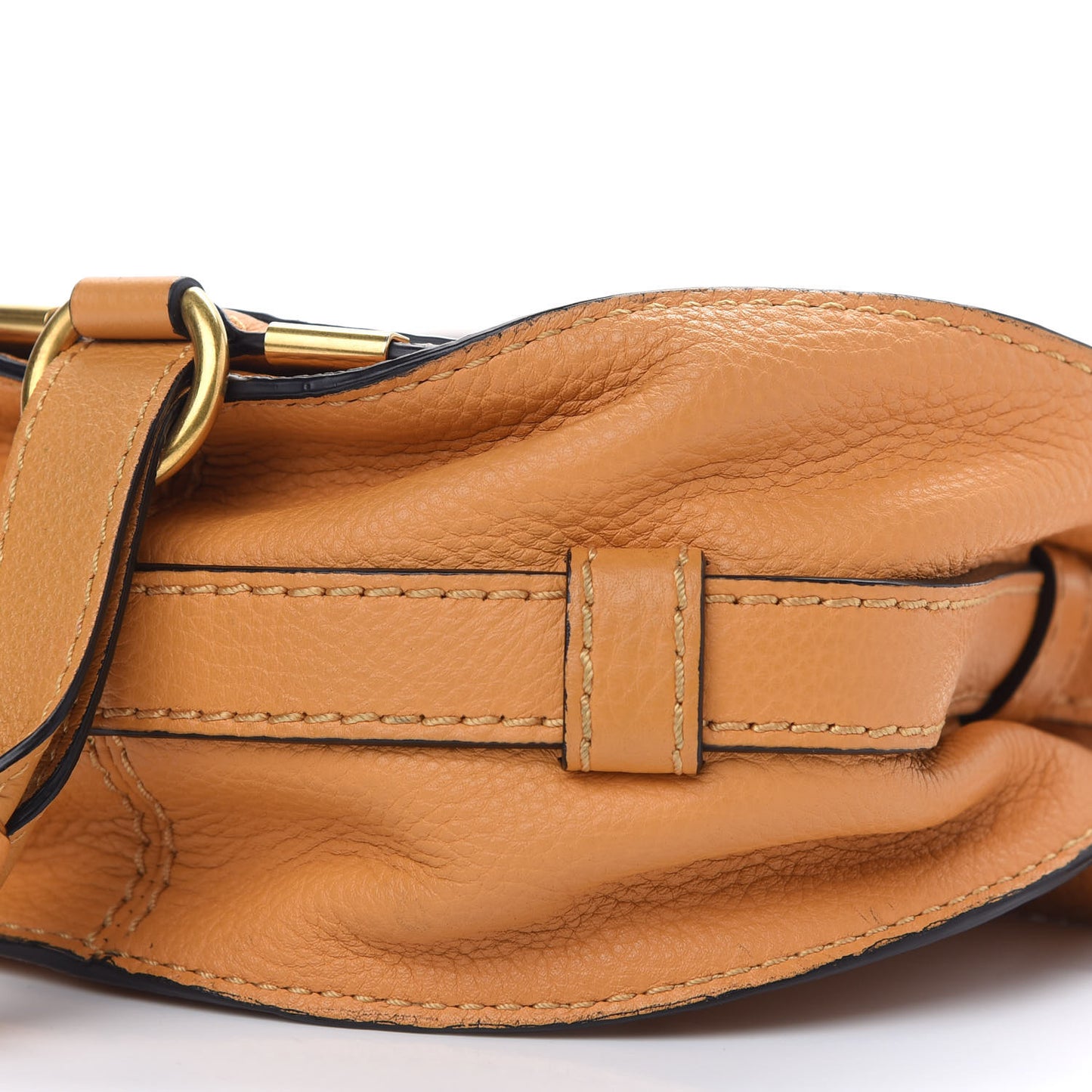 Calfskin Mini Marcie Round Crossbody Bag Burning Camel