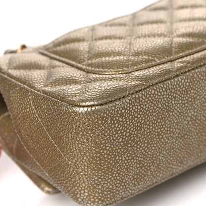Chanel Metallic Caviar Quilted Mini Rectangular Flap Gold 10 of 12
